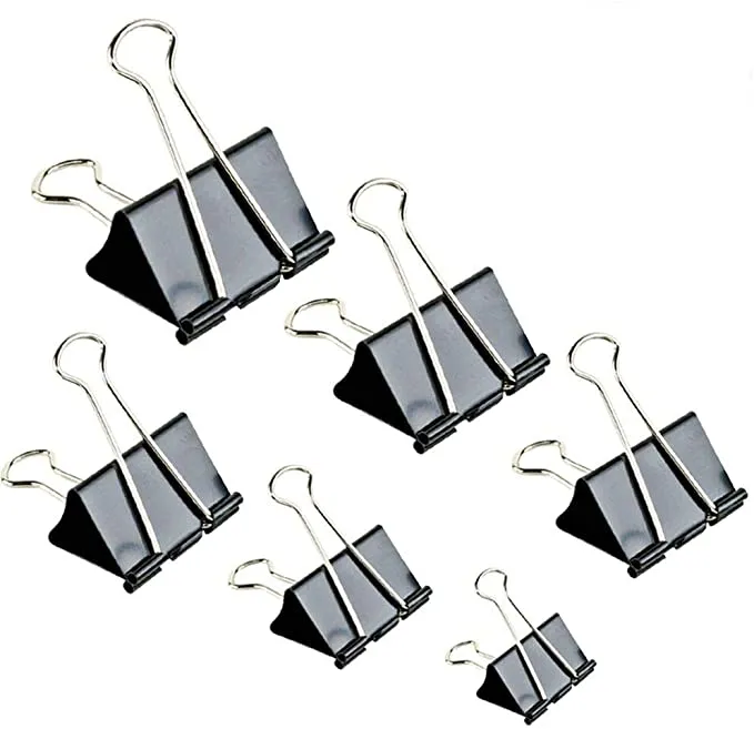 BInder Clip 2, 1 5/8, 1 1/4, 1, 3/4 Sold Per Box of 12 Pieces