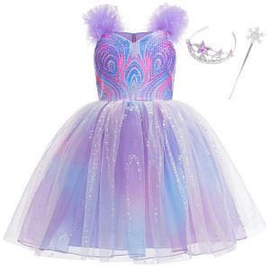 Good Witch Costume Girls Glinda Costume Dress Kids Wicked Cosplay Dress Up Outfits for Birthday Halloween 4-10Y2026