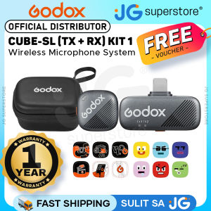 Godox Cube-S Kit 2 2-Person (2 TX + RX) 2.4GHz Wireless Lavalier Microphone System Bundle Set with Dual Channel Receiver and 850mAh Charging Case Noise Reduction Max 300m Operational Range and Godox Mic App Support | USB-C L Type | JG Superstore