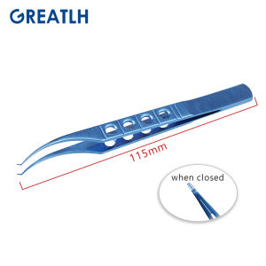 GREATLH 1pcs 115mm Titanium Colibri Toothed Forceps Tweezers Ophthalmic Surgical Instrument