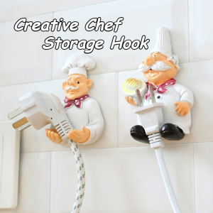 Creative Chef Plug Holder Wire Cable Organizer Storage Wall Mounted Adhesive Force Sticky Hook