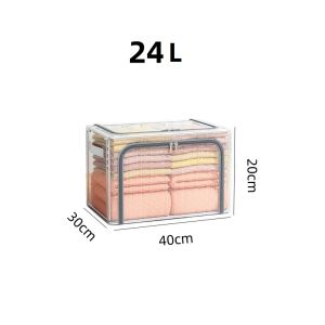 กล่องเก็บของ โปร่งใส กล่องเก็บเสื้อผ้า กล่องใส่ของ กล่องเก็บผ้าห่ม กล่องผ้าพับได้ กันน้ำ กล่องใส่เสื้อผ้า อุปกรณ์จัดเก็บเสื้อ