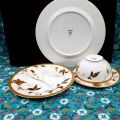 Bộ 5 món Noritake gốm sứ đĩa và chén - Noritake SLAY bone china Plates + bowl Dinner Set ( Set of 5 Pcs). 