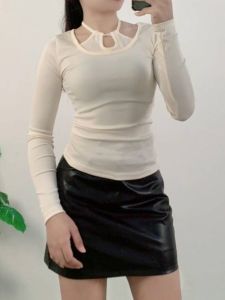 ชุดเซ็ตแฟชั่น เสื้อแขนยาว ผ้าริ้ว ดูเพรียวสวยทุกมุมมอง