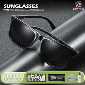 GENTLE FAWN Kacamata Hitam Sunglasses Polarized Anti UV/Anti Silau Bentuk Kotak Simple Bahan TR90 Trend Fashion Pria Kekinian Keren 9005