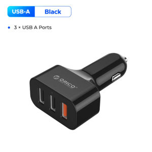ORICO 60W Retractable Car Charger 30W Dual Type-C Fast Car Charger Built-in 65cm USB-C Cable 12-24V Universal