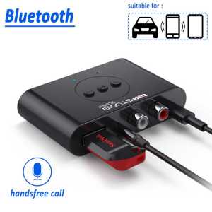 TaffSTUDIO Audio Bluetooth 5.2 Receiver Adapter NFC Control Smartphone Plug & Play AUX 3.5mm RCA BLS-B21 - 7RSKCRBK