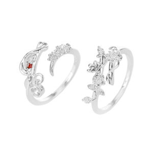 [haoh] แหวนอะนิเมะ Tian Ci Gufu แหวนคู่รักแบบปรับได้ใช้ได้ทั้งชายและหญิงของขวัญเครื่องประดับ