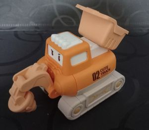 Biệt Đội Xe Xây Dựng Bộ Sưu Tập Xe Mini Phiên Bản Hoạt Hình Mô Hình Xe Lu Xe Ủi Xe Múc 02147