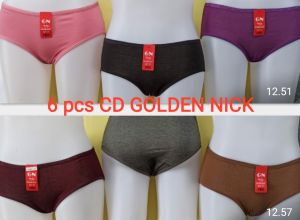 Golden Nick 939 Celana Dalam Wanita Pakaian Dalam Wanita Bahan Adem CD Wanita Katun Berkualitas - 6 pcs
