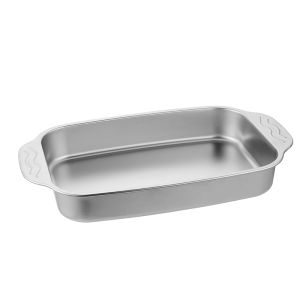Deep Large Baking Tray Oven Roasting Pan for BBQ Fish Kitchen Stainless Steel Double Handle Medium Large
