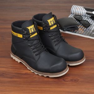 GRATIS ONGKIR !! Sepatu Caterpillar Holton Sepatu Safety Boots Ujung Besi Sepatu Pria Boots-Outdor-Hiking-kerja Lapangan Proyek