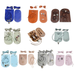Adjustable Shoulder Strap PU Leather Bag Bottom Crafting Kit For Handmade Crochet Backpack Purse Bags Making Accessories