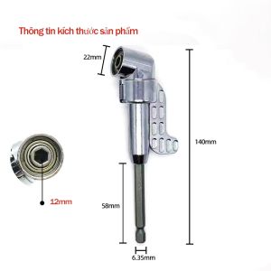 Đầu Chuyển Góc Lục Giác 105° - Ống Linh Hoạt Dùng Cho Máy Bắn Vít/Khoan Mở Rộng Không Gian Làm Việc Thao Tác Góc Khuất Chắc Chắn & Bền Bỉ