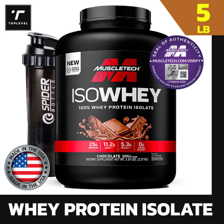MuscleTech | IsoWhey | Whey Protein Isolate Powder| 5 lbs | 72 Servings เวย์โปรตีนไอโซเลท เสริมสร้างกล้ามเนื้อ สูตรลีน ลดไขมัน