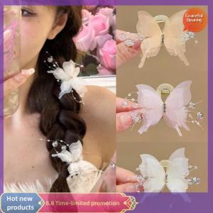 Graceful Vải tuyn bướm Clip tóc cho phụ nữ cô gái đầy màu sắc kẹp tóc bên Clip ngọt ngào dễ thương bướm barrette Phụ kiện tóc