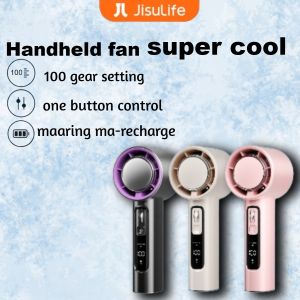 JISULIFE Handheld Fan SPORT COOL Portable Bladeless Mini Fan Recharable 100 Level Adjustment With Strong Wind Cooler