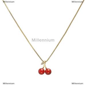[COD] Millennium Châu Âu Và Mỹ Thời Trang Màu Đỏ Anh Đào Mặt Dây Chuyền Vòng Cổ Ánh Sáng Sang Trọng Cá Nhân Phụ Nữ Xương Đòn Chuỗi Đồ Trang Sức Quà Tặng