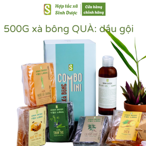 Vụn Sinh Dược - Combo xà bông mini 500g + túi tạo bọt + tặng dầu gội 100ml
