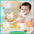 【WITH BOX】 Rabbit Sleeve Hand Teether PP Silica Fruit Can Be Sterilized at High Temperature. 