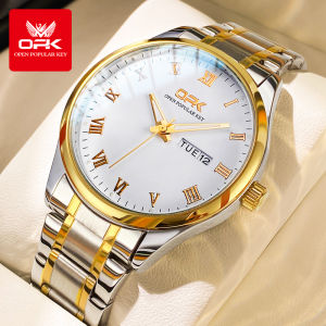 OPK New Watch For Men Original Branded Waterproof High Quality stainless strap luminous calendar Wrist Watch For Men Fashion Casual Watches