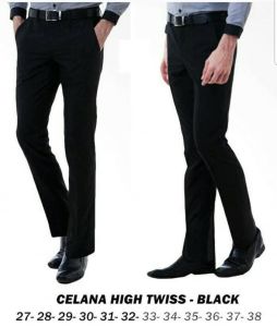 Celana Bahan  hitam Slimfit / celana panjang formal / celana kerja / celana kantor Slimfit
