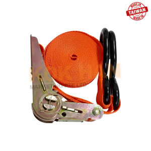 Ratchet Tie Down (Taiwan Made) Heavy Duty Strap Cargo Motorcycle Boat Secure Lashing w/ S & J Hook