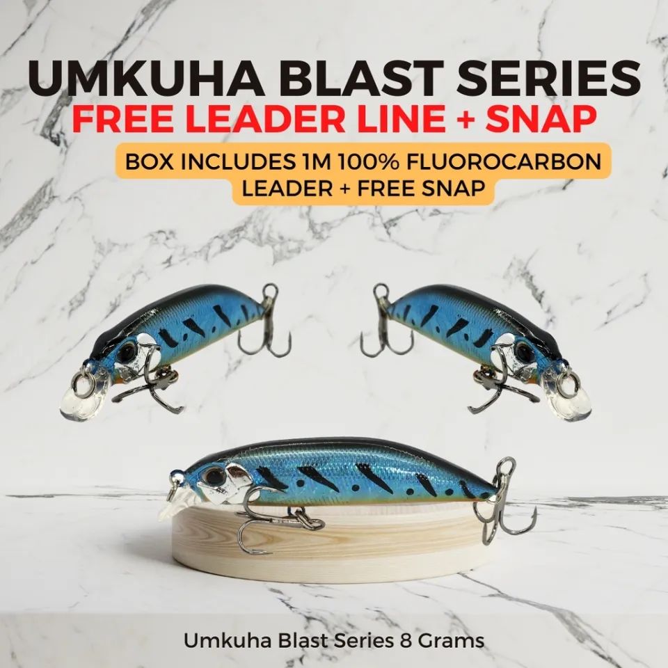 UMKUHA BLAST 8Grams (Box w/ FREE Leader Line 100 Fluorocarbon Snap) -  Sinking Minnow
