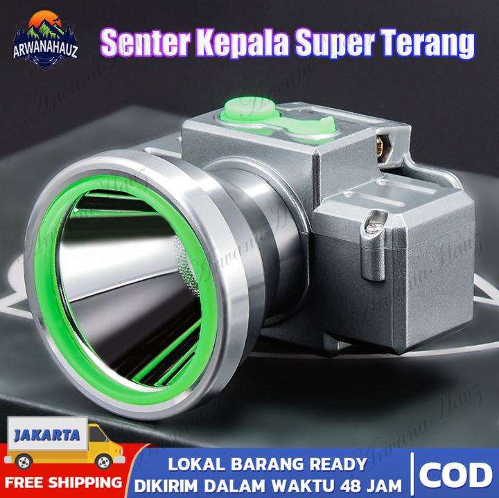 100.000 meter Lampu sorot kepala Senter Kepala Senter Super Terang Kepala Senter Kepala Super Terang Led USB Rechargeable Waterproof Camping Berburu Hiking SENTER KEPALA LED darurat stong light Headlamp berkemah led senter kepala jarak jauh