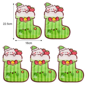 ถุงซานตาซิปล็อคซานต้าถุงใส่ของคริสต์มาส20ชิ้นสำหรับถุงใส่ของชำร่วยลูกกวาดของเล่นพร้อมที่จับกระเป๋า Treat คริสต์มาส