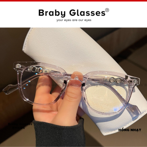 Gọng kính cận mắt vuông nam nữ Braby Glasses chất liệu nhựa acetate trẻ trung cá tính phù hợp mọi dáng mặt MK94