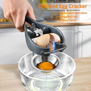 Egg Opener Egg Separator Tool Handheld Egg Opener with Egg Yolk White Separator Food Grade Eggshell Cutter Creative Kitchen Gadgets