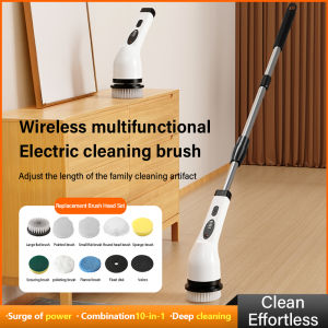 10-in-1 Multi-function electric bathroom cleaning brush and kitchen cleaning brush super cleaning