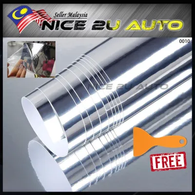 Car Vehicle 30x152cm Chrome Mirror Silver Vinyl Wrap Film Car Sticker