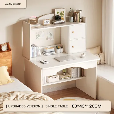 Wooden desk computer desk Computer Study Table With Drawer Bookshelf Study Deck Home Office Study Desk Computer Table