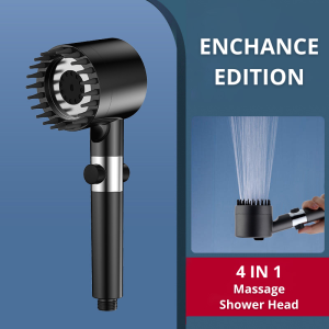LUMISO Shower Head High Pressure with 3 Mode Black Grey Rain Shower Head Kepala Pancuran Mandian