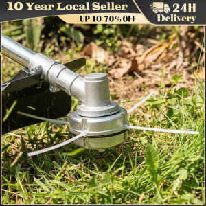 Universal Aluminum Grass Trimmer Head with 4 Lines Brush Cutter Head Thread Nylon Grass Cutting Line Head for Lawn Mower Silver
