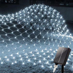 Outdoor solar mesh light waterproof fairy lights 3MX2M LED string lightCurtain lightlampu Decorate Christmas xmasRamadan gardens courtyards streets fences