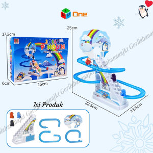 Mainan anak Track Penguin stairs Balap Naik Tangga Rel Seluncur Duck Hello Kitty Track