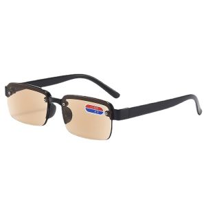 ORTS +100 đến +400 Kính đọc nửa gọng Nam và nữ Thấu kính thủy tinh pha lê Kính viễn thị có lớp