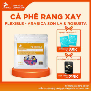 Cà phê rang xay FLEXIBLE kết hợp Arabica Sơn La  Robusta Lâm Đồng - hương vị Cacao Caramel. hậu vị ngọt kéo dài Konnai Coffee