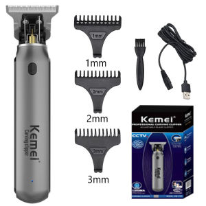 KEMEI T9 Hair Clipper Mens Hair Cutting Machine Professional Engravable Trimmer Rechargeable Oil Head Trimmer KM-1757