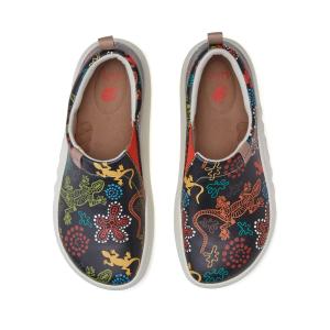 UIN Toledo X Womens Fashion Sneakers Art Painted Travel Shoes PU Leather Loafers