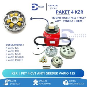 KZR (PAKET 4 CVT) RUMAH ROLLER ASSY + PULLY ASSY + VANBELT + KIPAS VARIO 125 150 / KIRIAN / PULI