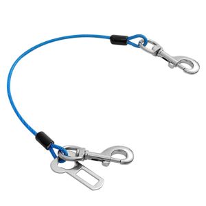 OUTOPEN Chew-Proof Dog Car Harness Comfy Secure Car Dog Safety Rope Durable Stainless Steel Dog Seat Belt Car Travel