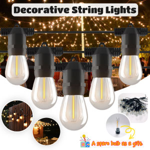 String Lights Outdoor Light Waterproof IP65 LED String Light Outside Lights Edison Shatterproof Bulbs S14 10/20 Bulbs Commercial Grade Patio Lights Hanging Lights for Backyard Garden Porch Camping Vintage Bulbs Cafe Lights Outdoor Lighting