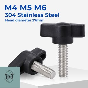 HCdailyToolsMix M4 M5 M6 304 Stainless Steel Hand Tighten Handle Bolts Z-handle Bakelite Knob Mechanically Adjustable Thumb Screws 27#