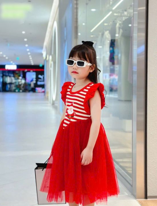 Set áo váy hoạt Đầm noel phối lưới dễ thương cho bé gái DGB291874dễ th– Bé  Xinh Shop