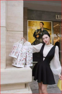 Set áo voan tay bồng viền ngọc kèm váy xòe đen xinh xắn Diin Dress [CÓ BIG SIZE]