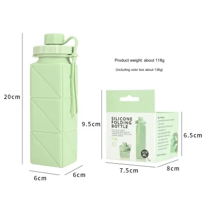Foldable Water Bottle 350ml - 600ml Collapsible Retractable Travel Gym Sport Kids Silicone Bottle Portable Outdoor Gift Box